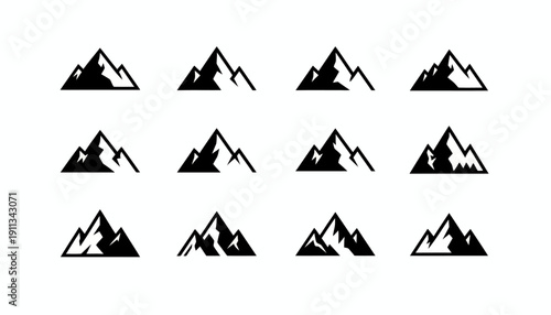 Flat Mountain Emblem Logo Collection