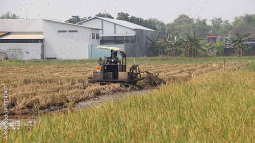 combine harvester working on a field