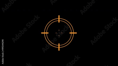 HUD weapon interface target symbol on black background. Suitable for game design, graphic design, marketing material, and target audience graphics.