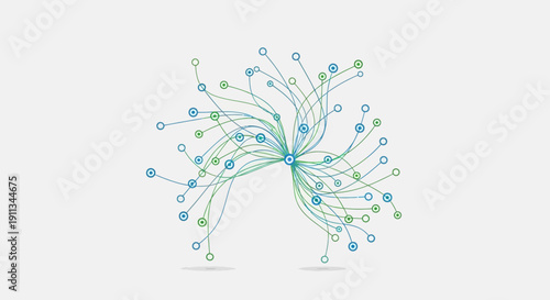 Network Diagram with Colored Nodes and Lines.