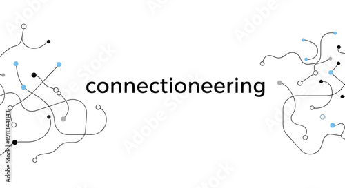 Connectioneering Network Lines and Nodes Illustration.