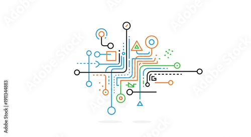 Abstract Circuit Board Digital Network System.