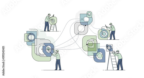 People Installing Large Camera Lenses on Tripods.