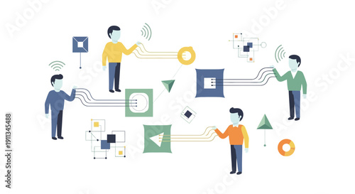 Business People Sharing Information and Data.