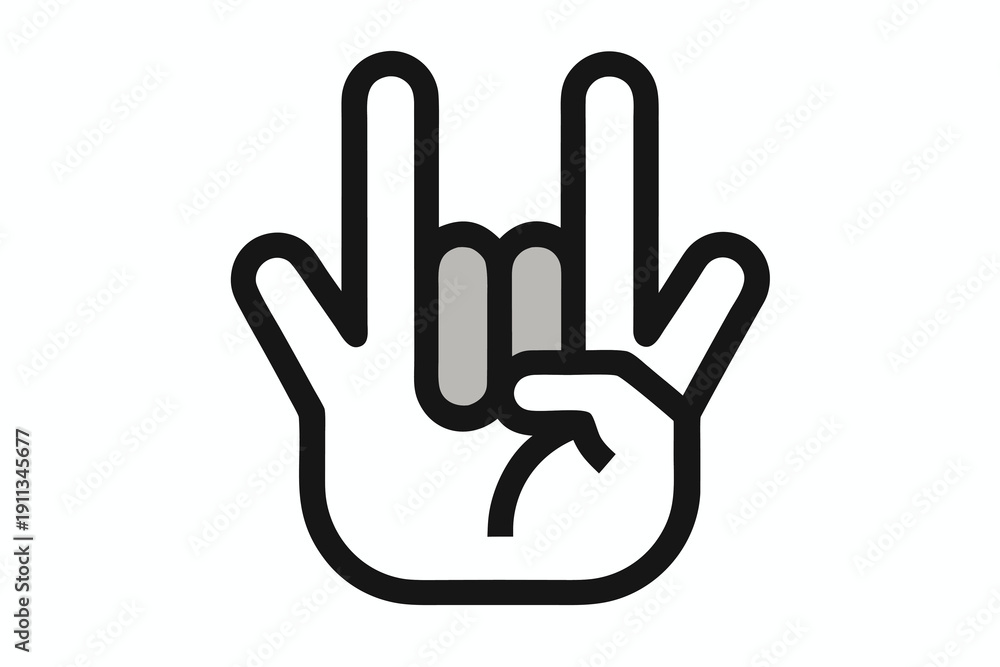 Fototapeta premium minimal flat vector hand gesture icon set black