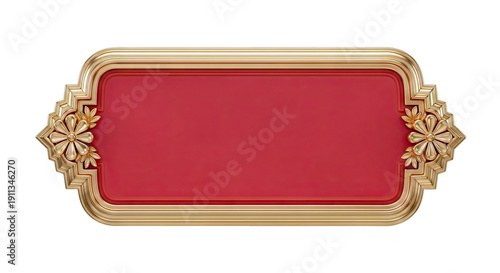 Ornate Gold and Red Decorative Frame