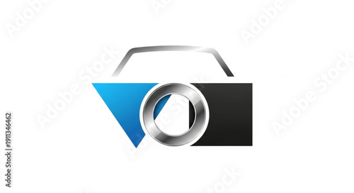 Modern abstract camera lens logo design.