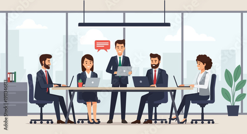 Business Professionals in Office Meeting.