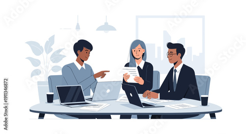 Business Professionals Meeting Office Discussion.