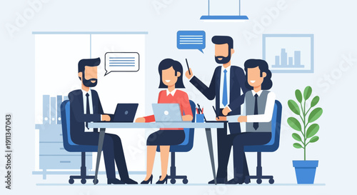 Business Professionals Discussing Project Details.