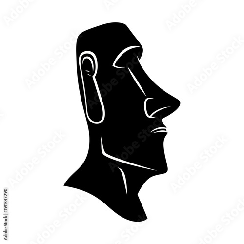 Moai Statue Silhouette