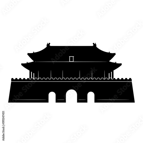 Traditional Chinese Gate Silhouette
