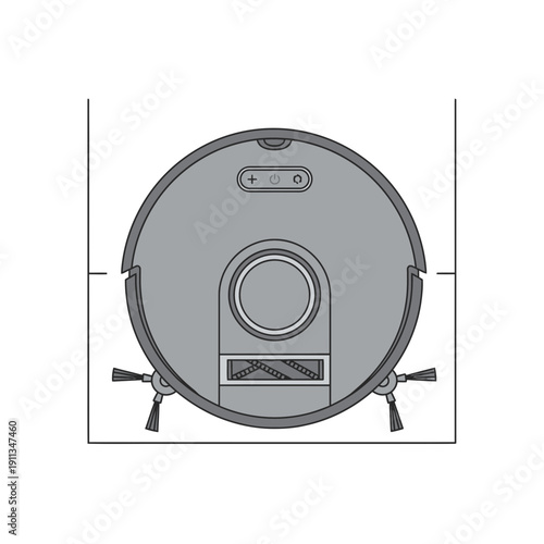 Robot vacuum cleaner floor plan view for home automation mapping and smart cleaning.