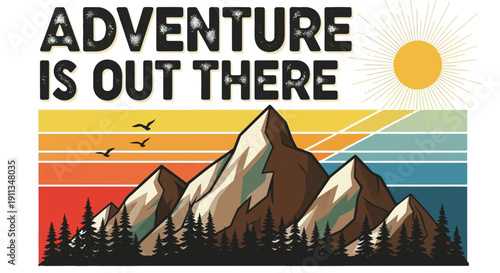 Collection of vintage outdoor adventure camping stickers, badges with tents, mountains, campfires, and explorer typography on a bright studio background, inspiring travel and freedom.