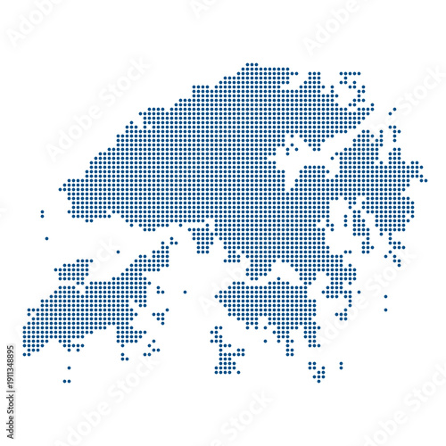 Hong Kong Blue Dotted Map for  Northern Metropolis and San Tin Technopole