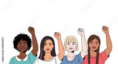 Diverse Group of Empowered Women United in Solidarity, Advocating for Rights and Equality
