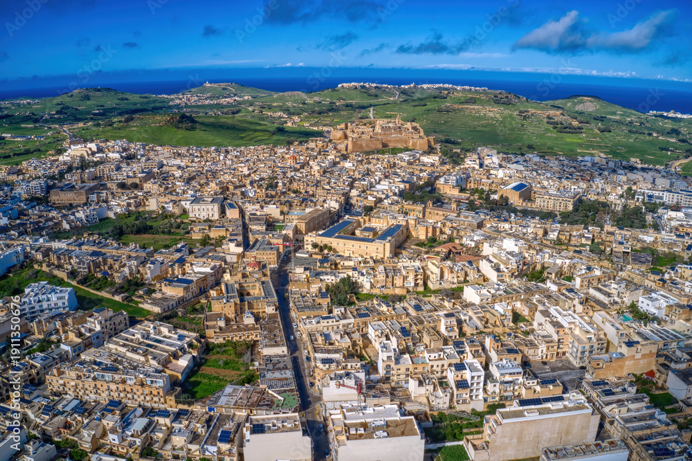 Obraz premium Aerial View of Victoria Rabat, Malta