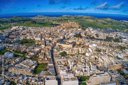Картината върху платно Aerial View of Victoria Rabat, Malta