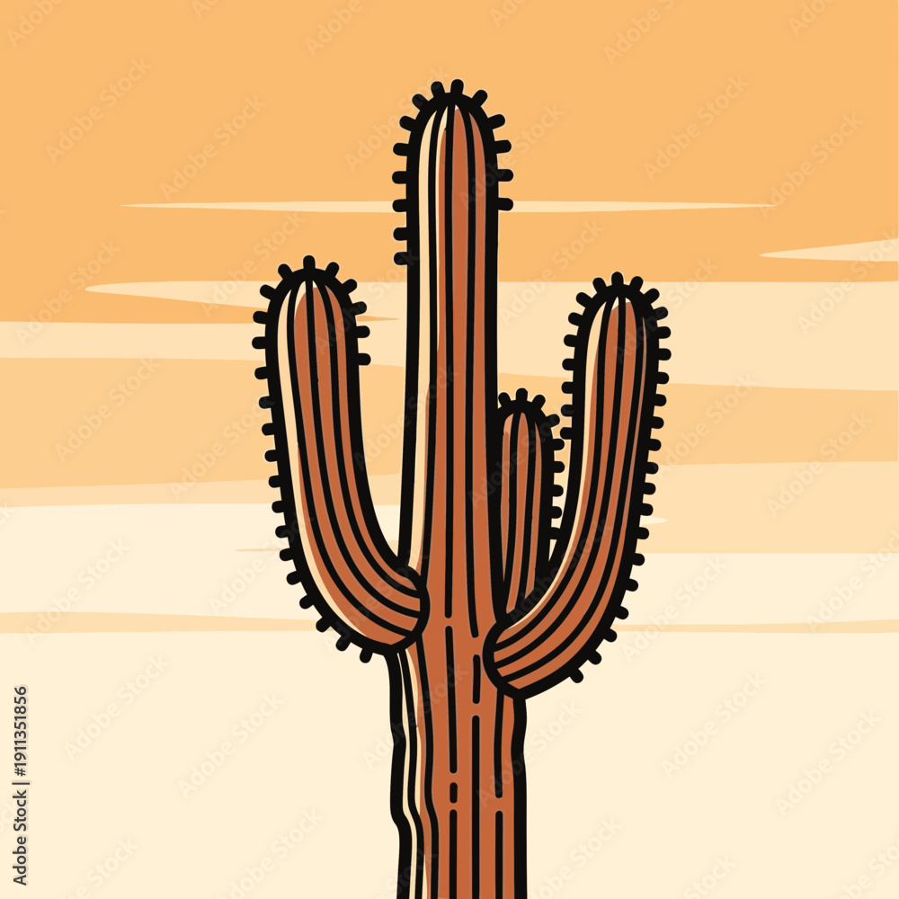 Obraz premium Desert cactus illustration