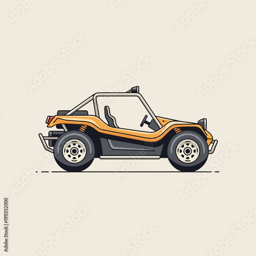 Orange Dune Buggy Car Illustration