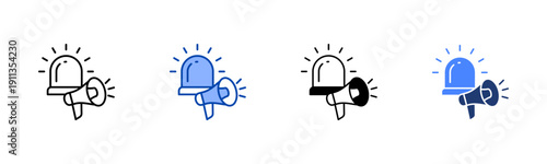 Emergency Broadcast icon set multiple style collection