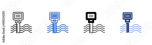 Flood Surveillance icon set multiple style collection