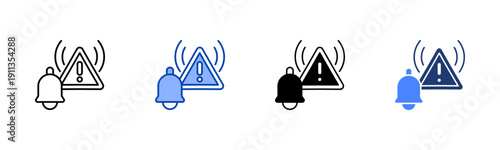 Disaster Alert icon set multiple style collection