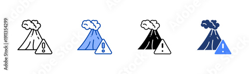 Volcano Watch icon set multiple style collection