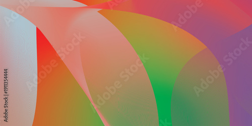 Green magenta yellow and red abstract shape grainy gradient background with black noisy texture for wide banner poster and header design