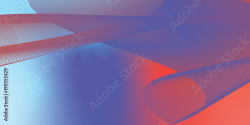 Azure navy blue and red abstract shape grainy gradient background with black backdrop and noisy texture for wide banner poster and header design