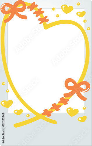 Decoration frame for instant cameras covered in graffiti, Cheki film, fandom activities and yellow.