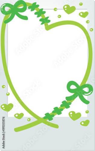 Decoration frame for instant cameras covered in graffiti, Cheki film, fandom activities and green.