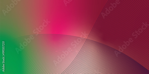 Magenta green and red abstract shape grainy gradient background with black backdrop and noisy texture for wide banner poster and header design