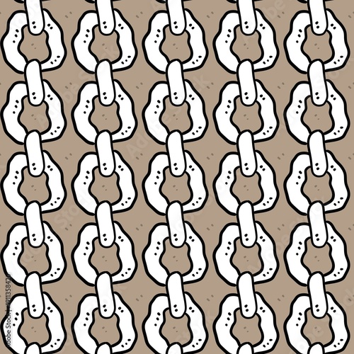 seamless pattern with hand drawn chain. illustration