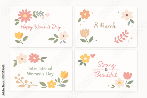 hand-drawn spring flowers clean feminine decorative style