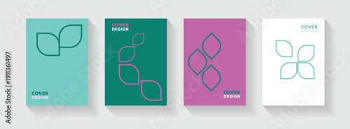 Abstract vector covers design template. Corporate report cover abstract geometric illustration design layout bundle. 