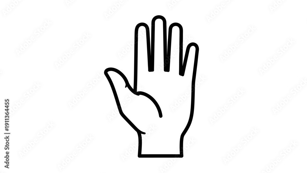 Obraz premium Hand gesture palm facing outward.