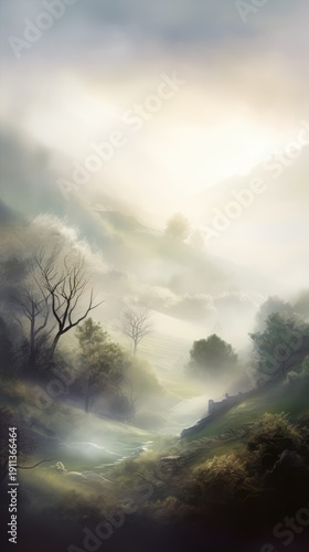 A mountain range with a river running through it