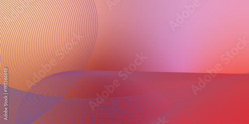 Red and pink abstract shape grainy gradient background with black backdrop and noisy texture for wide banner poster and header design