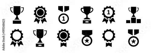 Quadro em tela Award Trophy icon set