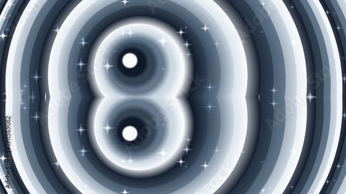 Abstract digital background with swirling pattern, glowing number 8, futuristic style, hypnotic, fantasy, magical, and mysterious ambiance.