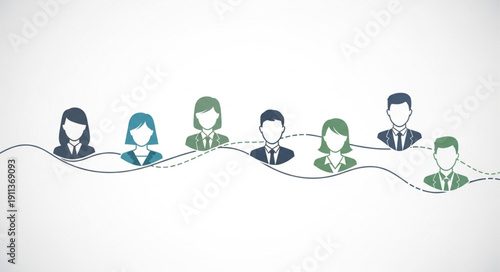 Diverse group of people connected in a network.