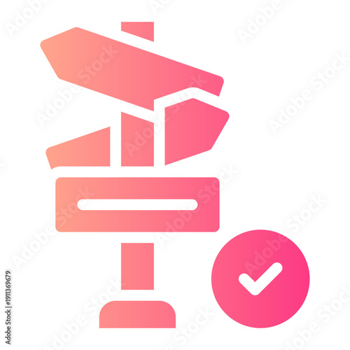 direction sign gradient icon