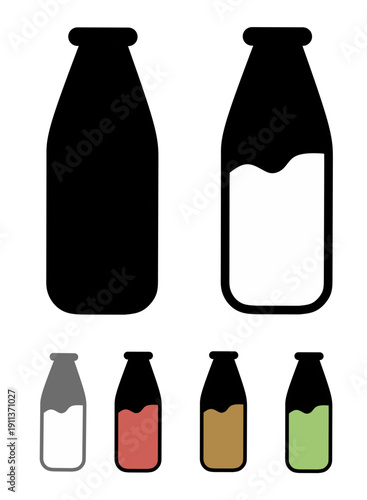 Set of milk bottles vector illustration