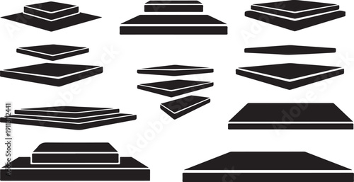 Black and white geometric shapes on white background illustration