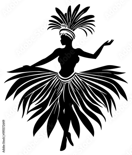 Silhouette of a Beautiful Samba Dancer at Rio Carnival Festival