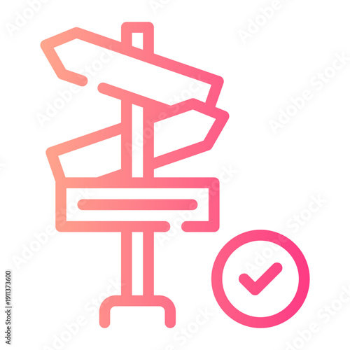 direction sign gradient icon