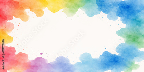 Abstract colorful watercolor background with splashes