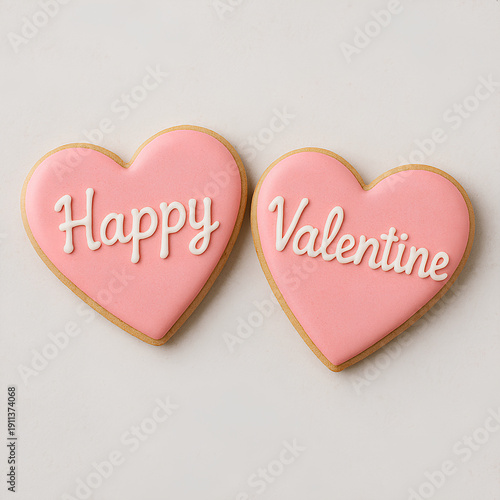 pink heart cookies on a white background