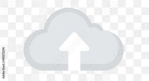 Cloud icon with upward arrow for data upload and storage